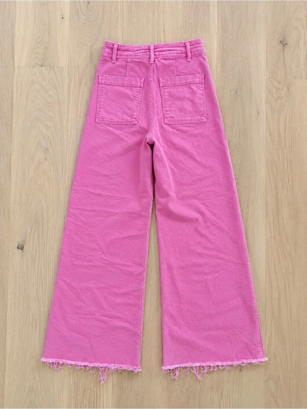Zara Women’s Viral High Rise Wide Leg Pink Jeans - Size 2/24” Waist - Picture 3 of 4